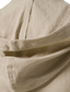 preiswerte Freizeithemden für Herren-Herren Hemd Feste Farbe Mit Kapuze Täglich mit Schnürung Kurzarm Oberteile Baumwolle Casual Weiß Schwarz Khaki / Sommer