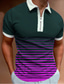 baratos polo clássico-Homens Camiseta Polo Camisa de golfe Gráfico Aberto para a Lateral Casual Diário Manga Curta Blusas Casual A Azul Roxo / Verão