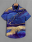 cheap Hawaiian Shirts-Men&#039;s Shirt Summer Hawaiian Shirt Print Graphic Marble Turndown Street Casual Button-Down Print Short Sleeve Tops Designer Casual Fashion Breathable Blue