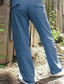 cheap Linen Pants-mens casual trousers lightweight Drawstring waist pants Straight breathable yoga gym summer pants dark khaki