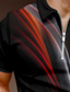 cheap 3D Polo-Men&#039;s Collar Shirt Polo Golf Shirt T shirt Tee 3D Print Streamer Turndown Casual Daily Zipper Short Sleeve Tops Casual Fashion Comfortable Sports Black