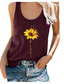 cheap Tank Tops &amp; Camis-tank tops for women,women plus size summer sunflower print round neck sleeveless t-shirt top tank