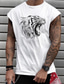 tanie Męskie koszulki casual-Męska koszulka bez rękawów kamizelka tłoczona na gorąco nadruki graficzne tygrys zwierzę plus rozmiar załoga szyi codzienny sportowy nadruk topy bez rękawów moda klasyczny projektant duży i