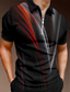 cheap 3D Polo-Men&#039;s Collar Shirt Polo Golf Shirt T shirt Tee 3D Print Streamer Turndown Casual Daily Zipper Short Sleeve Tops Casual Fashion Comfortable Sports Black