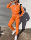 billige Todelte sæt til kvinder-kvinders todelt tøj sæt langærmet lynlås hooide jakker med joggingbukser joggers afslappet træningsdragt sportstøj (blå, 3x-store)