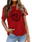 economico T-Shirt da donna-t shirt da donna basic stampa lettera basic girocollo t-shirt manica stella estate pisello verde blu bianco rosa scuro arancione