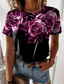 billige T-shirts til kvinde-Dame T-shirt Designer 3D-udskrivning Blomstret Grafisk Design Kortærmet Rund hals Afslappet Ferie Trykt mønster Tøj Tøj Designer Basale Grøn Sort Blå