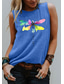 cheap Tank Tops &amp; Camis-Women&#039;s Vest Top Tank Top Designer Summer Sleeveless Graphic Letter Animal Hot Stamping Round Neck Daily Holiday Print Clothing Clothes Designer Basic Blue Purple Pink
