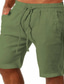 economico pantaloncini di lino-Per uomo Pantaloncini Pantaloncini di lino Dritto Design elastico con coulisse Sportivo Di tendenza Informale Giornaliero Abbigliamento di strada Misto cotone Comfort Traspirante Tinta unica Verde