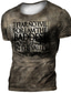 Χαμηλού Κόστους T-shirt με Print Γράμματα-Ανδρικά Μπλουζάκι Υψηλής Ποιότητας Καλοκαίρι Κοντομάνικο Γραφική Γράμμα 3D εκτύπωση Στρογγυλή Ψηλή Λαιμόκοψη Δρόμος Καθημερινά Στάμπα Ρούχα Ρούχα Υψηλής Ποιότητας Καθημερινό Μεγάλο και ψηλό Γκρίζο