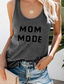 cheap Tank Tops &amp; Camis-mom tank top, regular and plus sizes strap vest letter print casual tank top blouse sleeveless o neck t-shirt gray