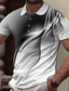 tanie Koszulki polo z nadrukiem-Męskie Koszulka polo Podkoszulek Koszula golfowa Druk 3D Gradient Wieczorne Codzienny Sport Przycisk w dół Nadruk Krótki rękaw Najfatalniejszy Designerskie Codzienny Moda Oddychający Zielony Biały