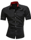 Χαμηλού Κόστους Επίσημα πουκάμισα-Ανδρικά Πουκάμισο Επίσημο Πουκάμισο Καλοκαιρινό πουκάμισο Συμπαγές Χρώμα Γιακάς Βαθυγάλαζο Μαύρο κόκκινο Λευκό Θαλασσί Μαύρο+ Άσπρο Δουλειά Δρόμος Κοντομάνικο Ρούχα Καθημερινό Αναπνέει Άνετο