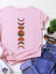 baratos T-Shirts de mulher-camisetas casuais geométricas de manga curta com gola redonda