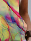 お買い得  レディースＴシャツ-女性用 Tシャツ デザイナー 3Dプリント グラフィック デザイン 半袖 ラウンドネック 日常 プリント 服装 デザイナー ベーシック グリーン ブルー パープル