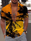 billige Skjorter med tryk til mænd-Herre Skjorte Sommer skjorte Hawaii skjorte Grafisk Kokos palme Hawaiiansk Aloha Design Aftæpning Lysegul Sort / Hvid Gul Lyserød Blå Trykt mønster udendørs Gade Kortærmet Knap ned Trykt mønster Tøj
