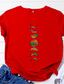 baratos T-Shirts de mulher-camisetas casuais geométricas de manga curta com gola redonda