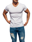billige Casual T-shirts til mænd-Herre T-shirt V-hals Sommer Kortærmet Helfarve V-hals Gade Afslappet Tøj Tøj Basale Afslappet Mode Hvid Sort Grå