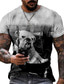 preiswerte T-Shirts für Herren mit 3D-Druck-Herren T Shirt Designer Sommer Kurzarm Hund Graphic Tier Print Rundhalsausschnitt Strasse Täglich Bedruckt Kleidung Designer Casual Groß und hoch Grau