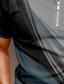 cheap Graphic Polo-Men&#039;s Polo Shirt Golf Shirt T shirt Tee Zip Sports Fashion Casual Short Sleeve Black / Gray Navy Blue Black+White Streamer 3D Print Turndown Zip Casual Daily Zipper Clothing Clothes Sports Fashion