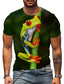 Χαμηλού Κόστους Ανδρικά 3D T-shirts-Ανδρικά Μπλουζάκι Αθλήματα Υψηλής Ποιότητας Καθημερινό Καλοκαίρι Κοντομάνικο Πράσινο του τριφυλλιού Γκρίζο Βαθυγάλαζο Σκούρο πράσινο Γραφική Βάτραχος Στάμπα Στρογγυλή Ψηλή Λαιμόκοψη