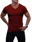 billiga Casual T-shirts för män-Herr T-shirt V-hals Sommar Kortärmad Ensfärgat V-hals Gata Ledigt Kläder Kläder Grundläggande Ledigt Mode Vit Svart Grå