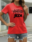 olcso Női pólók-Női Hétköznapi Alkalmi Póló Grafika Szöveg Rövid ujjú Nyomtatott Kerek Alap Felsők 100% pamut Lóhere Fehér Fekete S