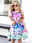 cheap Girl&#039;s 3D Dresses-Girls&#039; A Line Dress Short Sleeve Animal Rainbow Unicorn 3D Printed Graphic Dresses Cute Casual Sweet Above Knee Polyester Dress Summer Spring Kids Daily Holiday Vacation Regular Fit Print