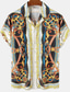 billiga Tropiska skjortor-Herr Hawaii skjorta Skjorta Grafisk Nedvikt Ledigt Dagligen Button-Down Mönster Kortärmad Blast Designer Ledigt Mode Bekväm Gul