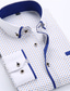billiga Formella skjortor-herrskjorta formell affärsarbete prickiga turndown-gata dagligen tryckknappstryck långärmade toppar affärsmode streetwear blå vit svart sommarskjorta bröllop