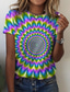 Χαμηλού Κόστους Γυναικεία T-Shirts-Γυναικεία Μπλουζάκι Υψηλής Ποιότητας 3D εκτύπωση Γραφική 3D Σχέδιο Κοντομάνικο Στρογγυλή Λαιμόκοψη Causal Στάμπα Ρούχα Ρούχα Υψηλής Ποιότητας Βασικό Πράσινο του τριφυλλιού Ανθισμένο Ροζ Κίτρινο