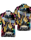 billige Hawaiiskjorter-Herre Skjorte Trykt mønster Grafisk Noder Aftæpning Afslappet Daglig Knap ned Kortærmet Toppe Designer Afslappet Mode Bekvem Regnbue