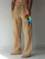 cheap Linen Pants-Men&#039;s Linen Pants Trousers Beach Pants 3D Print Elastic Drawstring Design Front Pocket Designer Fashion Streetwear Casual Daily For Vacation Soft Outdoor Graphic Prints Bird Mid Waist 3D Print White