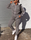billiga Damkostymer-damkläder i två delar med långärmade hooide-jackor med joggingbyxor, avslappnad träningsoverall sportkläder (blå, 3x-stora)