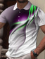 billige Polo med tryk-Herre POLO Trøje T-shirt Golftrøje 3D-udskrivning Hældning Aftæpning Afslappet Daglig Knap ned Trykt mønster Kortærmet Toppe Designer Afslappet Mode Åndbart Grøn Hvid Grå