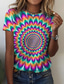 economico T-Shirt da donna-Per donna maglietta Originale Stampa 3D Pop art 3D Design Manica corta Rotonda Informale Stampa Abbigliamento Abbigliamento Originale Essenziale Verde Rosa Giallo