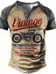 cheap Vintage Henley-Men&#039;s Henley Shirt T shirt Tee Henley Basic Designer 1950s Summer Short Sleeve Green Blue Khaki Brown Graphic Letter Motorcycle Print Plus Size Henley Outdoor Daily Button-Down Print Clothing Clothes