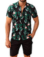billiga Skjortor med tryck för män-Herr Skjorta Hawaii skjorta Aloha Löv Nedvikt Svart Vit Kaki Tryck Utomhus Gata Kortärmad Button-Down Kläder Mode Designer Ledigt Andningsfunktion