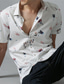 billiga fritidsskjortor för män-Herr Skjorta Blommig Nedvikt Gata Ledigt Button-Down Kortärmad Blast Ledigt Mode Andningsfunktion Bekväm Vit