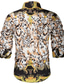 billige Pæne skjorter-Herre Skjorte Geometrisk Leopard Geometri Klassisk krave Fest Afslappet Trykt mønster Langærmet Toppe Etnisk Stil Afslappet Sort