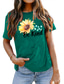 olcso Női pólók-Női Póló Alap Nyomtatott Virág Alap Kerek Póló Alapértelmezett Nyár borsó zöld Fehér Sötétrózsaszín Sötétzöld Narancssárga