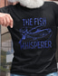 Χαμηλού Κόστους Ανδρικά μπλουζάκια casual-Ανδρικά Μπλουζάκι Cool πουκάμισο Γραφική Γράμμα Ψάρια Στρογγυλή Ψηλή Λαιμόκοψη Στάμπα Δρόμος Causal Κοντομάνικο Στάμπα Ρούχα Μοντέρνα Υψηλής Ποιότητας Κλασσικό Πρωτότυπο