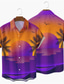 رخيصةأون قمصان استوائية-رجالي قميص قميص هاواي طباعة الرسم مطبوعات غرافيك طوي شارع فضفاض 3D زر أسفل قمم مصمم كاجوال موضة متنفس أصفر أزرق البحرية التقزح اللوني / الصيف