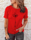 abordables Camisetas de mujer-Mujer Camiseta Design Estampado en caliente Diente de león Manga Corta Escote Redondo Casual Fin de semana Estampado ropa Design Básico Verde Trébol Blanco Negro
