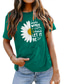 baratos T-Shirts de mulher-Mulheres Camiseta Básico Imprimir Flor Básico Decote Redondo Camiseta Padrão Verão ervilha verde Preto Azul Vermelho Escuro Rosa Escuro