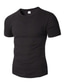 preiswerte Lässige T-Shirts für Herren-Herren T Shirt Sommer Kurzarm Volltonfarbe Rundhalsausschnitt Strasse Casual Kleidung Basic Casual Modisch Weiß Schwarz Blau