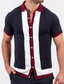 olcso klasszikus póló-amazon külkereskedelem molett férfi ruházat egysoros varrás kontraszt szín kötött pulóver férfi alkalmi póló sy0008