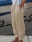 abordables Hauts et bas de nuit pour femmes-Vêtements de détente Bas Intérieur Plein Air Femme Coton et lin simple Confort Pantalon long Taille elastique Printemps Eté Couleur monochrome