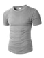 billiga Casual T-shirts för män-Herr T-shirt Sommar Kortärmad Ensfärgat Rund hals Gata Ledigt Kläder Kläder Grundläggande Ledigt Mode Vit Svart Blå