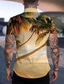 tanie Męskie koszule z nadrukiem-Męskie Koszula Nadruk Drzewo kokosowe Wieczorne Ulica Codzienny Przycisk w dół Nadruk Krótki rękaw Najfatalniejszy Codzienny Moda Designerskie Hawajskie Brązowy
